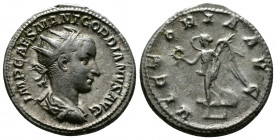 (Silver,5.00g 22mm) Gordian III AD 238-244. Rome. Antoninianus AR
radiate, draped and cuirassed bust right
Rev: Victory advancing left, holding wreath...