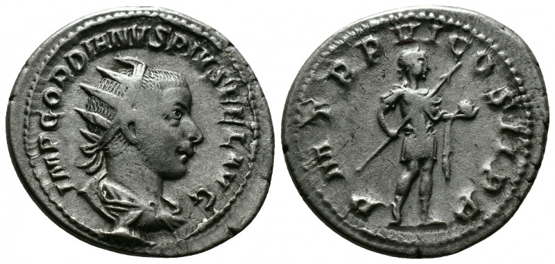 (Silver,4.75g 24mm) Gordian III. AD 238-244. Antioch. Antoninianus AR
radiate an...