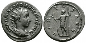 (Silver,4.47g 23mm) Gordian III. AD 238-244. Rome. Antoninianus AR
radiate, draped and cuirassed bust of Gordian right
Rev: Virtus standing left holdi...