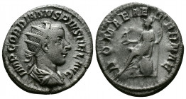 (Silver,4.60g 21mm) Gordian III. AD 238-244. Rome. Antoninianus AR
radiate, draped and cuirassed bust right
Rev: Roma seated left on shield, holding V...