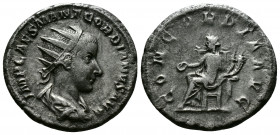 (Silver,4.64g 22mm Gordian III. AD 238-244. Rome. Antoninianus AR
radiate, draped and cuirassed bust right
Rev: Concordia seated left on throne, holdi...