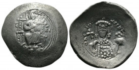 (Silver 4.28g 27mm) Alexius I Comnenus. 1081-1118.BI aspron trachy. Constantinople mint, 1092/3-1118. 
IC-XC, Christ enthroned facing, wearing numbus ...