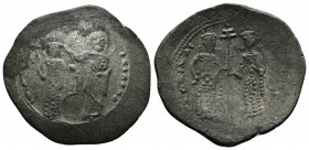 (Silver ,3.63g 27mm) Alexius I, Irene and John II (1092-1118).
Aspron Trachy. Constantinople. Coronation of John II, 1092/1093.
 I W ΔЄCΠO KЄPO HΘ. Jo...