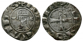 (Silver, 0.91g 17mm) CRUSADERS Antioch. Bohémond III. 1163-1201. AR Denier
helmeted and mailed bust left;
Rev: ross pattée;
Metcalf, Crusades , 388-39...