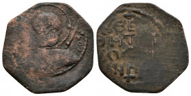 (Bronze,2.33g 23mm) Tancred AD 1101-1103. Antioch. Follis AE