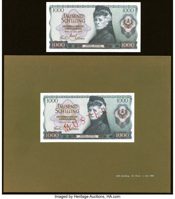 Austria National Bank 1000 Schilling 1.7.1966 (ND 1970) Pick 147a Very Fine; Pic...