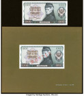 Austria National Bank 1000 Schilling 1.7.1966 (ND 1970) Pick 147a Very Fine; Pick 147s Specimen Crisp Uncirculated. Mounting is noted on the Specimen ...