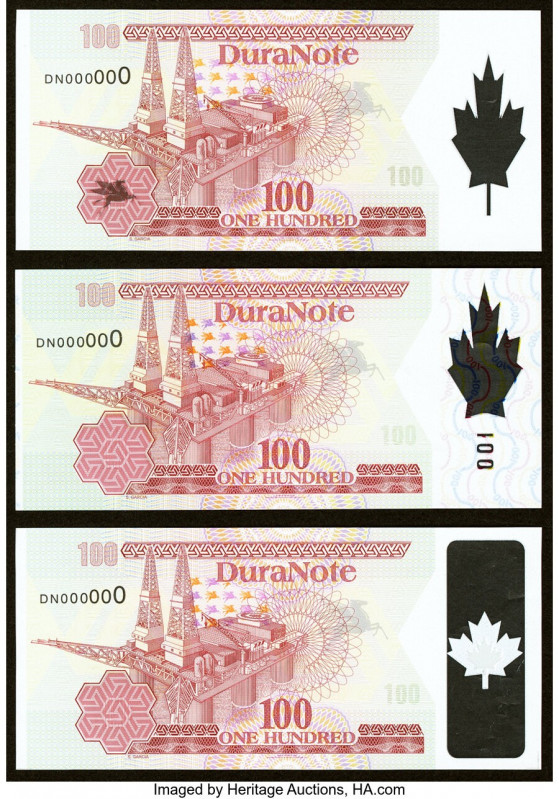 Canada DuraNote Test Notes 100 Units ND (ca. 1990s) Pick UNL Three Examples Abou...