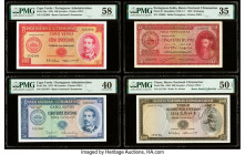 Cape Verde Banco Nacional Ultramarino 100; 50 Escudos 16.6.1958; 4.4.1972 Pick 49a; 53a Two examples PMG Choice About Unc 58; Extremely Fine 40; Portu...