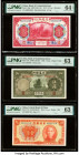 China Group Lot of 5 Graded Examples PMG Choice Uncirculated 64 EPQ; Choice Uncirculated 64 (2); Choice Uncirculated 63 (2). Corner stains present on ...