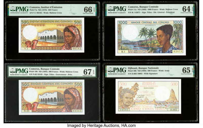 Comoros, Djibouti. Madagascar, Rhodesia & Zimbabwe Group Lot of 8 Graded Example...
