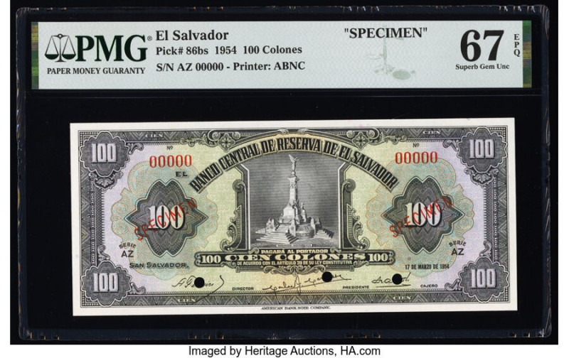 El Salvador Banco Central de Reserva de El Salvador 100 Colones 17.3.1954 Pick 8...