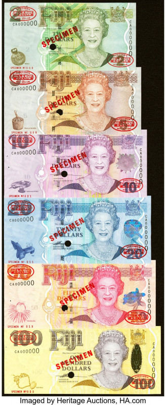 Fiji Group Lot of 6 Specimen About Uncirculated. Red Specimen & TDLR overprints,...