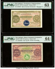 Mozambique Banco Nacional Ultramarino 50; 10 Centavos 5.11.1914 Pick 55; 59 Two Examples PMG Choice Uncirculated 63; Choice Uncirculated 64 EPQ. 

HID...