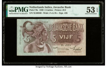 Netherlands Indies Javasche Bank 5 Gulden 8.7.1939 Pick 78c PMG About Uncirculated 53 EPQ. 

HID09801242017

© 2022 Heritage Auctions | All Rights Res...
