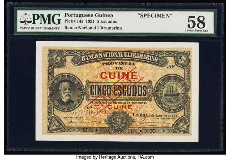 Portuguese Guinea Banco Nacional Ultramarino, Guine 5 Escudos 1.1.1921 Pick 14s ...