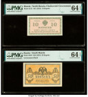 Russia Chaikovskii Government; South Russia (3) 10; 50 Kopeks; 10,000; 500 Rubles 1919 (2); ND (1918); 1920 Pick S131; S407; S425a; S434 Four Examples...