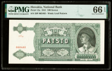 Slovakia Slovak National Bank 500 Korun 12.7.1941 Pick 12a PMG Gem Uncirculated 66 EPQ. 

HID09801242017

© 2022 Heritage Auctions | All Rights Reserv...