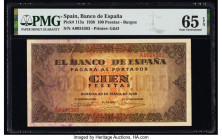 Spain Banco de Espana 100 Pesetas 20.5.1938 Pick 113a PMG Gem Uncirculated 65 EPQ. 

HID09801242017

© 2022 Heritage Auctions | All Rights Reserved