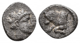 SATRAPS of CARIA. Hekatomnos. Circa 392/1-377/6 BC. AR Obol 1.4gr 11.7mm
