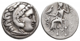 KINGS of THRACE, Macedonian. Lysimachos. 305-281 BC. AR Drachm 4.2gr 16.8mm