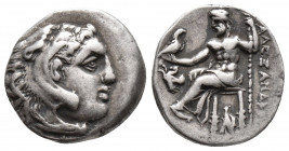 KINGS of MACEDON. Alexander III. 336-323 BC. AR Drachm Lampsakos 4.2gr 17.3mm