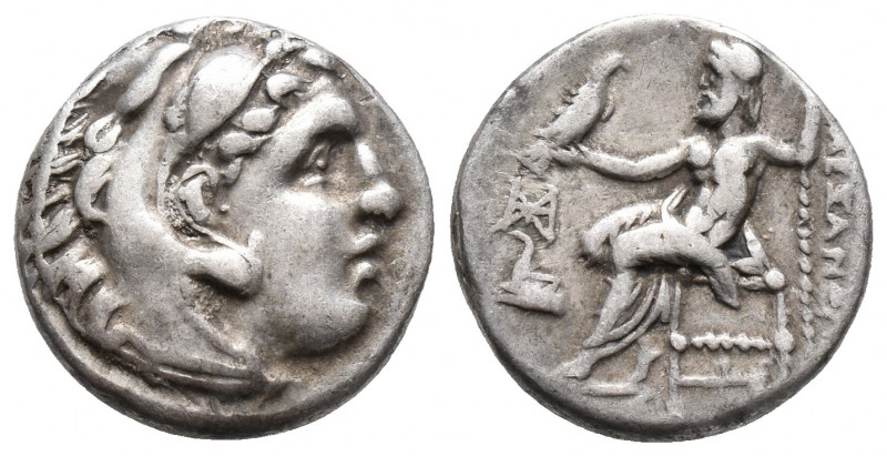 KINGS of MACEDON. Alexander III. 336-323 BC. AR Drachm 4.1gr 16.6mm