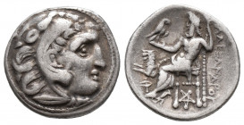 KINGS of THRACE, Macedonian. Lysimachos. 305-281 BC. AR Drachm 3.9gr 17.9mm