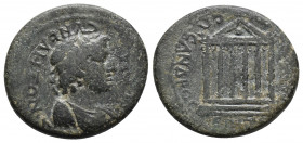 IONIA. Smyrna. Pseudo-autonomous. Time of Nero (54-68). Ae. Ti. Cl. Hieronymos, Stephanephoros and Ti. Cl. Sosandros 4.7gr, 20.1mm