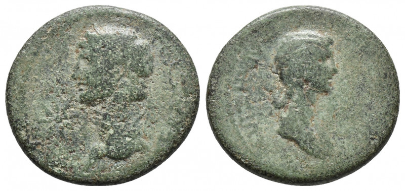 BITHYNIA. Uncertain. Claudius, with Agrippina Junior, 41-54. Diassarion 5.1gr, 2...