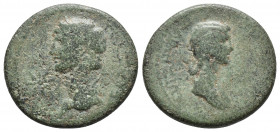 BITHYNIA. Uncertain. Claudius, with Agrippina Junior, 41-54. Diassarion 5.1gr, 20.3mm