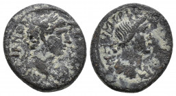 Aiolis. Myrina. Trajan AD 98-117. Ae 2.6gr, 16.6mm
