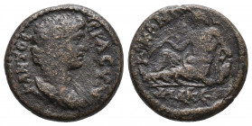 Lydia, Tabala. Pseudo-autonomous civic issue. early 3rd century A.D. AE 3.9gr 17mm