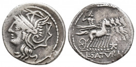 Roman Republic L. Appuleius Saturninus, AR Denarius, 104 BC (4.1 gr, 18.7 mm)