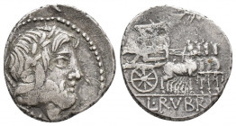 Roman Republic L. Rubrius Dossenus. 87 BC. AR Denarius (3.8 gr, 17.6 mm)