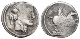 Roman Republic Q Titius, AR Denarius. 136 BC (3.8 gr, 17.3 mm)