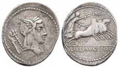 Roman Republic L. Julius Bursio 85 BC . AR Denarius (3.6 gr, 21.4 mm)
