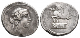 Roman Republic Q. Titius AR Denarius , 90 BC (4 gr, 16.7 mm)