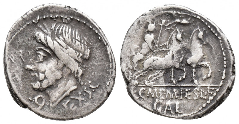 Roman Republic L. and C. Memmius L. f. Galeria AR Denarius 87 BC (4 gr, 19.1 mm)