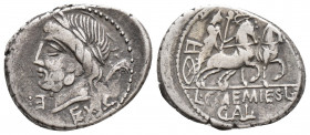 Roman Republic L. and C. Memmius L. f. Galeria AR Denarius 87 BC (3.9 gr, 20 mm)