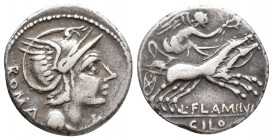Roman Republic L. Flaminius Chilo. 109-108 BC. AR Denarius (3.9 gr, 18.5 mm)