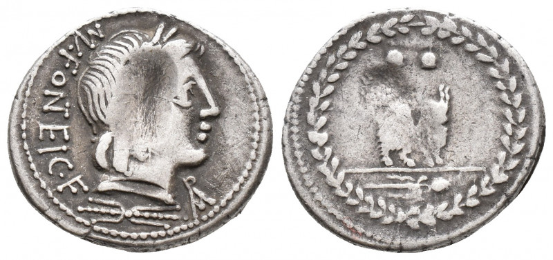 Roman Republic Mn. Fonteius C.f, 85 BC. AR Denarius (3.8 gr, 20.2 mm)
