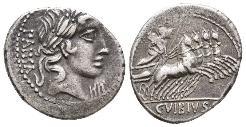 Roman Republic C. Vibius C.f. Pansa. 90 BC. AR Denarius (4.0 gr, 19.9 mm)