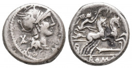 Roman Republic C. Cato. 123 BC. AR Denarius (3.9 gr, 15.8 mm)
