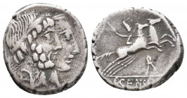 Roman Republic C. Censorinus. 88 BC. AR Denarius (3.8 gr, 17.2 mm)