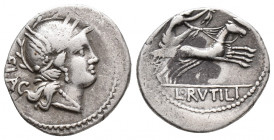 Roman Republic L. Rutilius Flaccus AR Denarius. , 77 BC (3.9gr, 18.8mm)