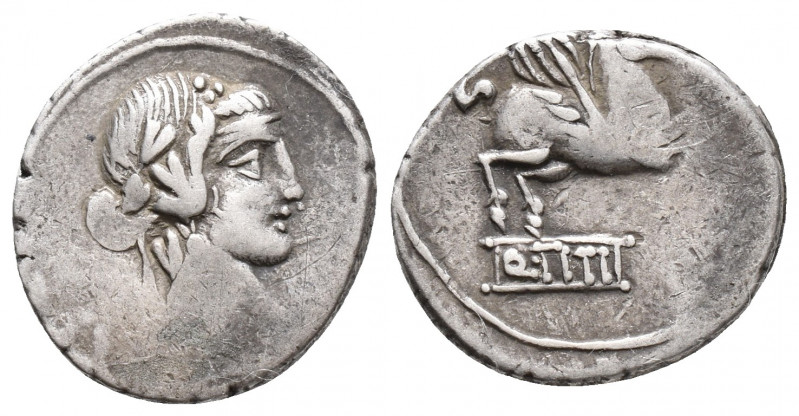 Roman Republic Q. Titius AR Denarius. , 90 BC (3.9gr, 16.8)