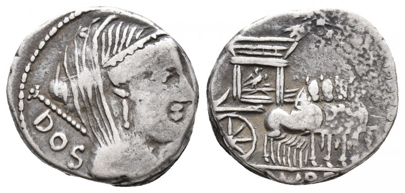 Roman Republic L. Rubrius Dossenus. 87 BC. AR Denarius (3.9gr, 16.7mm)