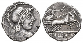 Roman Republic Cn. Lentulus Claudianus. 88 BC. AR Denarius (4.1gr, 16.9mm)