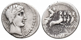 Roman Republic C. Vibius C.f. Pansa. 90 BC. AR Denarius (3.9gr, 18.2mm)